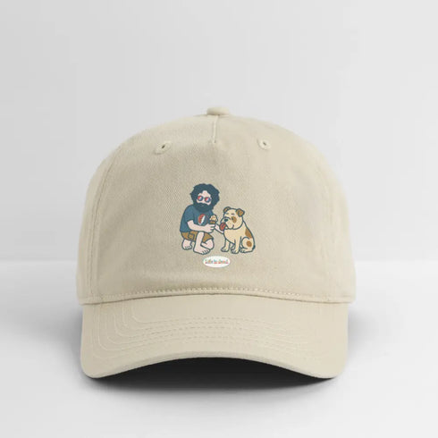 Life is dead. Jerry and Frank Sharin' a Treat Grateful Dead Stealie Dad Hat - khaki